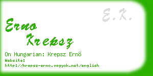 erno krepsz business card